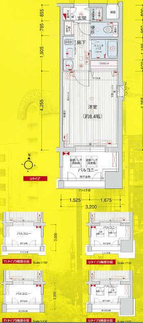 プレサンス泉セントマーク(1K/3階)の間取り写真