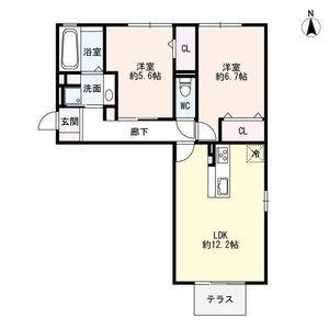 CIELO(2LDK/1階)の間取り写真