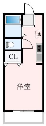 レオパレス滝谷(ワンルーム/2階)の間取り写真