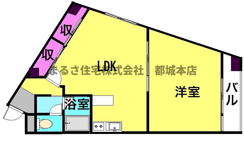 ロワイヤルヒルズ(1LDK/2階)の間取り写真