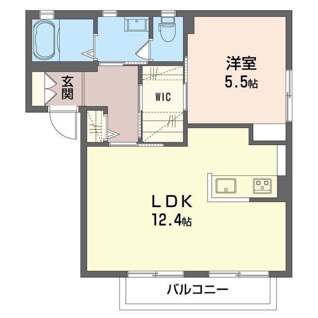 フォレスト・ヒルズB(1LDK/1階)の間取り写真