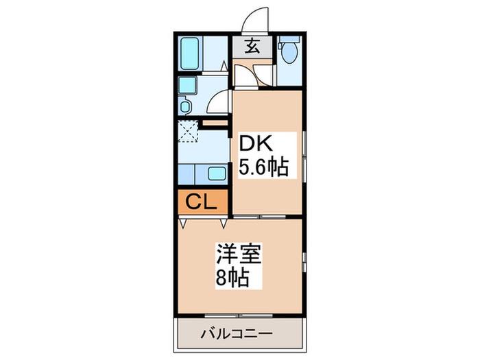 メゾン ドゥ ルミエール(1DK/1階)の間取り写真