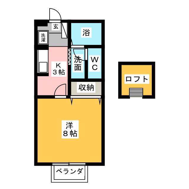 コスモビレッジ(1K/2階)の間取り写真