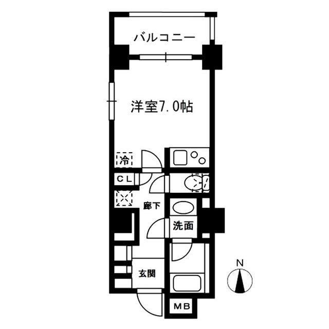レジディア中落合B棟(ワンルーム/3階)の間取り写真
