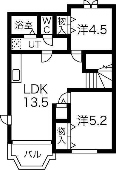 ARKADIA舞阪 A(2LDK/2階)の間取り写真