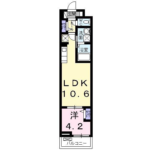 ミーテ ジラソーレ(1LDK/2階)の間取り写真