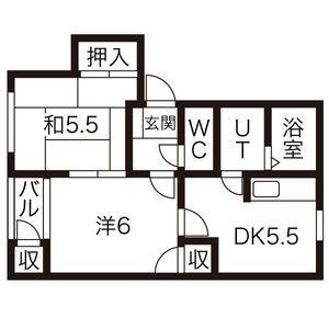 エクセレント(2DK/2階)の間取り写真