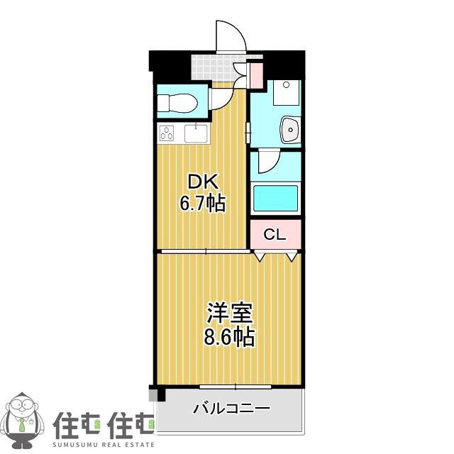 グランフラット(1DK/1階)の間取り写真