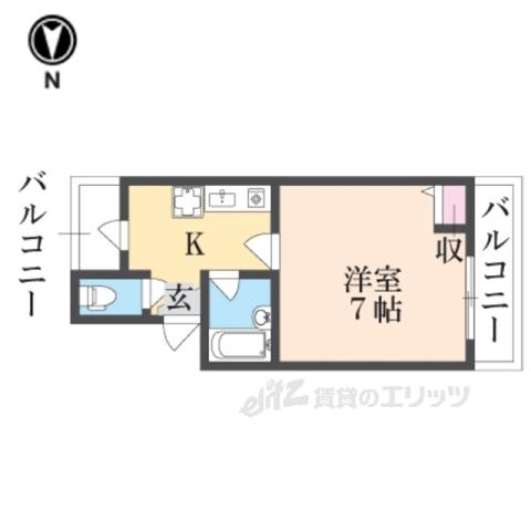 アイリスハイツ5号館(1K/2階)の間取り写真