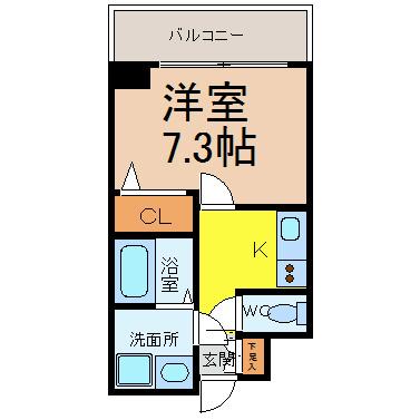 FLAT12(1K/2階)の間取り写真