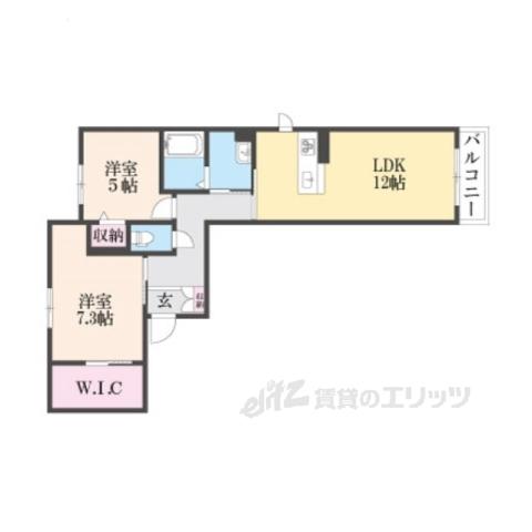 グリナージュ郷之山3(2LDK/2階)の間取り写真