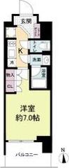 ルネフラッツ谷町四丁目(1K/2階)の間取り写真