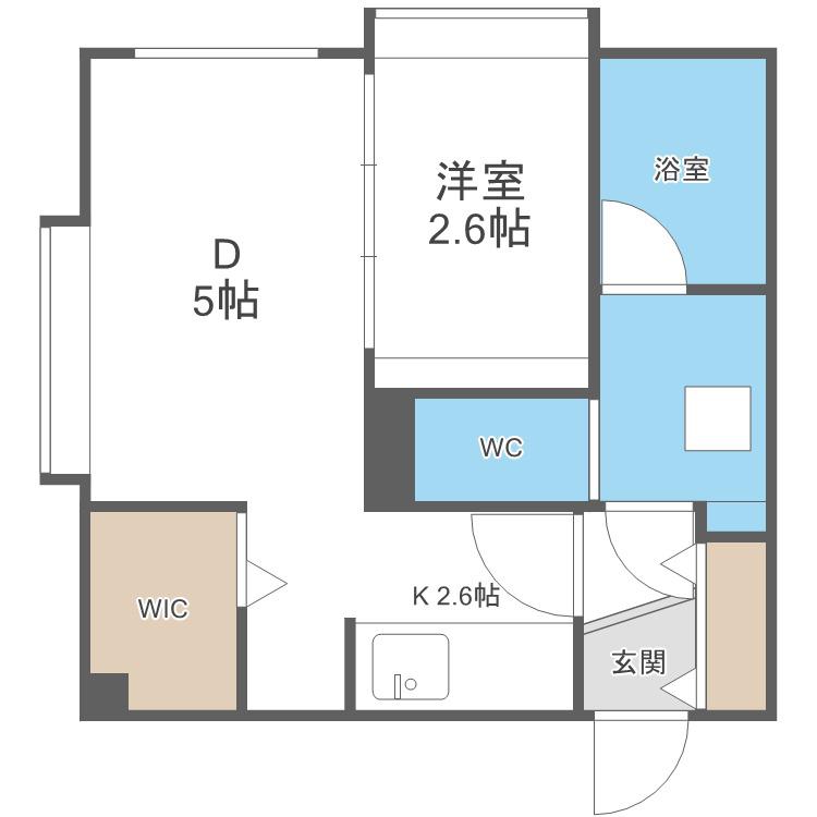 MTEEL西麻生(1DK/2階)の間取り写真