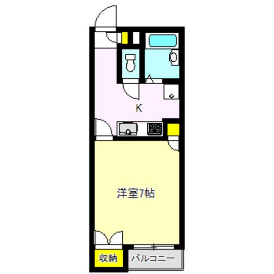 KANA A(1K/1階)の間取り写真