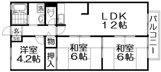 アン星ヶ丘(3LDK/1階)の間取り写真