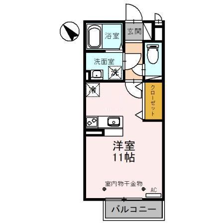 エムステート(ワンルーム/2階)の間取り写真