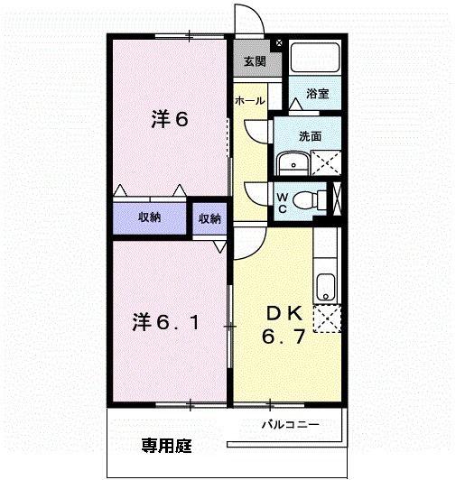 センチュリ-21A(2DK/1階)の間取り写真