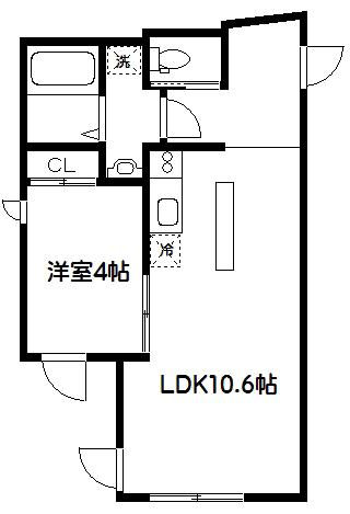 EXAM高円寺南(1LDK/1階)の間取り写真