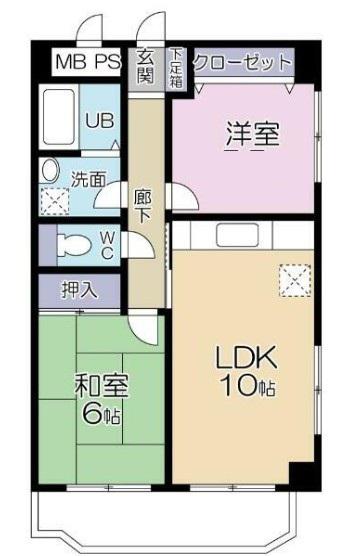 第2宝田ビル(2LDK/4階)の間取り写真