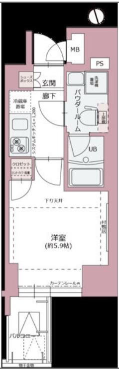 クレビオス南堀江(1K/8階)の間取り写真