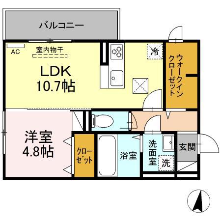 AVENIR宮内町II(1LDK/1階)の間取り写真