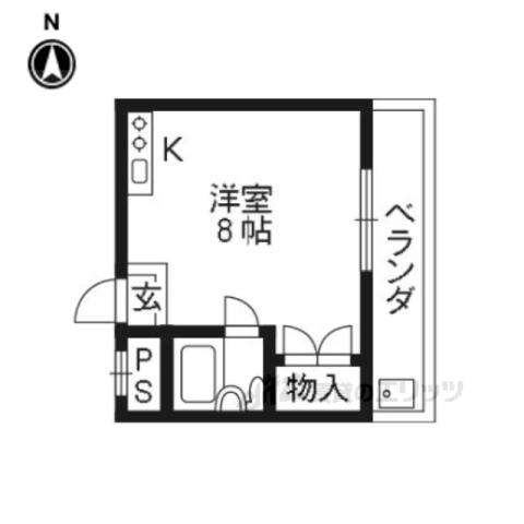 マンションREI(ワンルーム/4階)の間取り写真