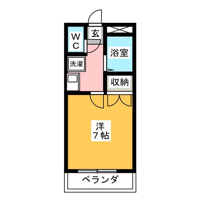 サンコート(1K/2階)の間取り写真