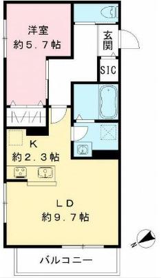 ルリエ目黒中央町(1LDK/2階)の間取り写真