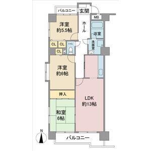 パウゼ藤ヶ丘(3LDK/2階)の間取り写真