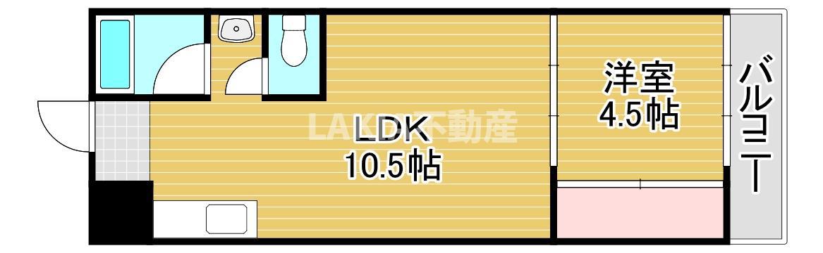 桜宮ハイツ(1LDK/5階)の間取り写真