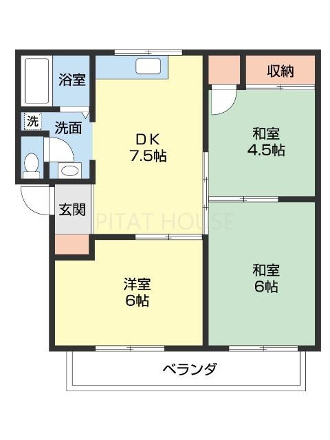 セジュール木ノ本(3DK/2階)の間取り写真
