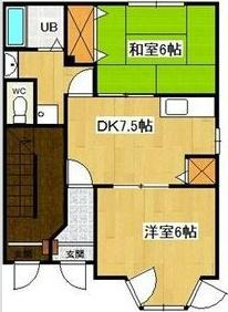 グランドールメゾン(2DK/1階)の間取り写真
