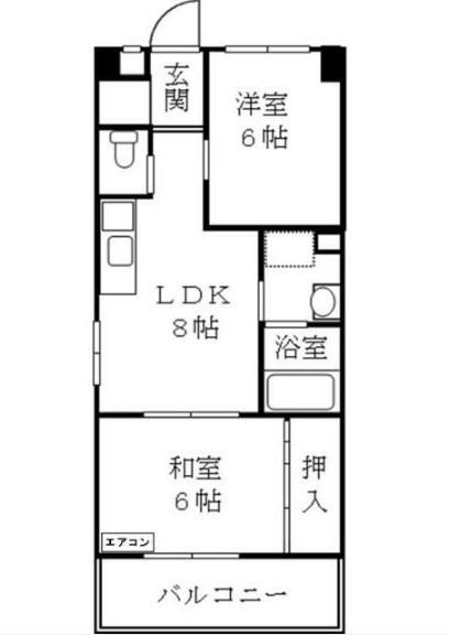 シャンボール朝日(2LDK/5階)の間取り写真