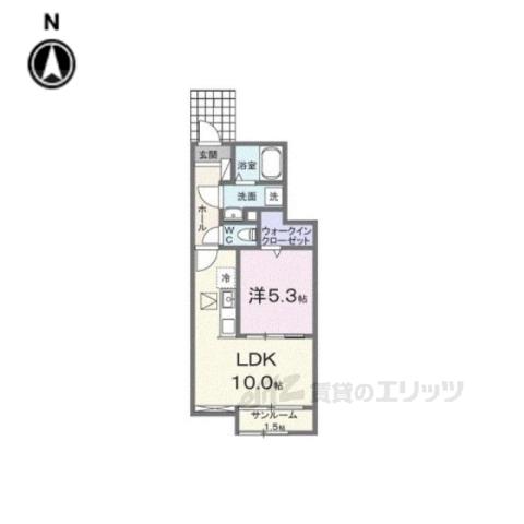 ファインビレA(1LDK/1階)の間取り写真