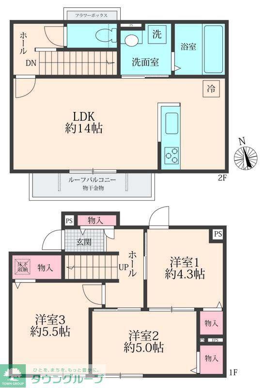 BLOOM COURT(3LDK/1階)の間取り写真