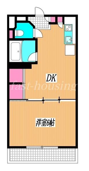 ローズガーデンⅠ(1DK/3階)の間取り写真