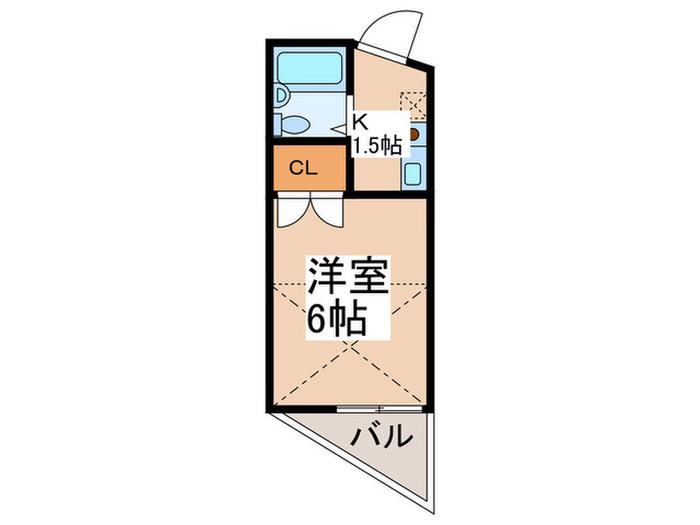 JPC MIZONOKUCHI(1K/1階)の間取り写真