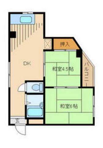 グリーンハイム小野路(2DK/3階)の間取り写真