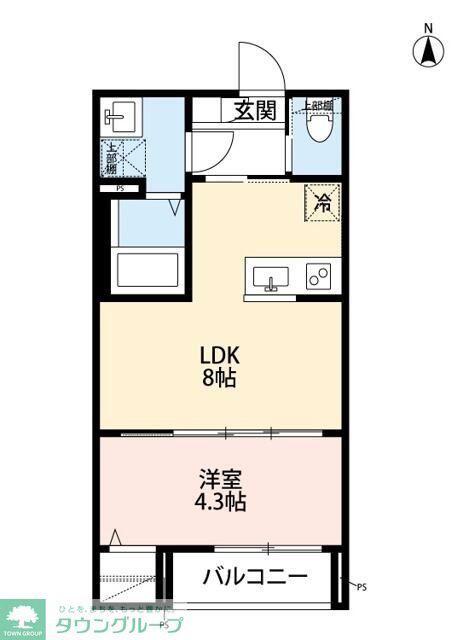 RH-AYASE(1LDK/1階)の間取り写真