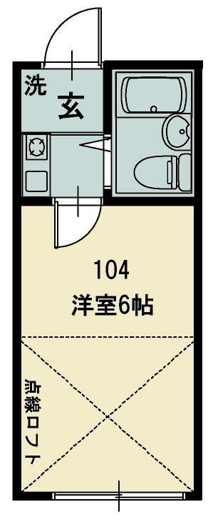ピレーネ(1K/1階)の間取り写真