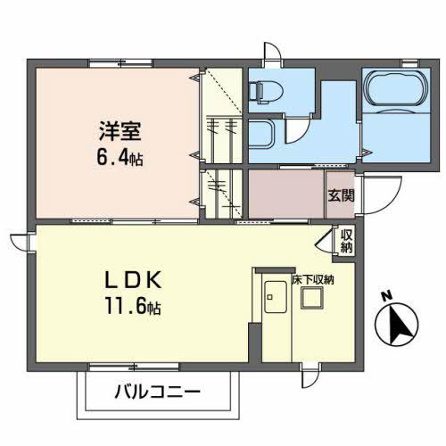 シャーメゾン リッツS(1LDK/1階)の間取り写真