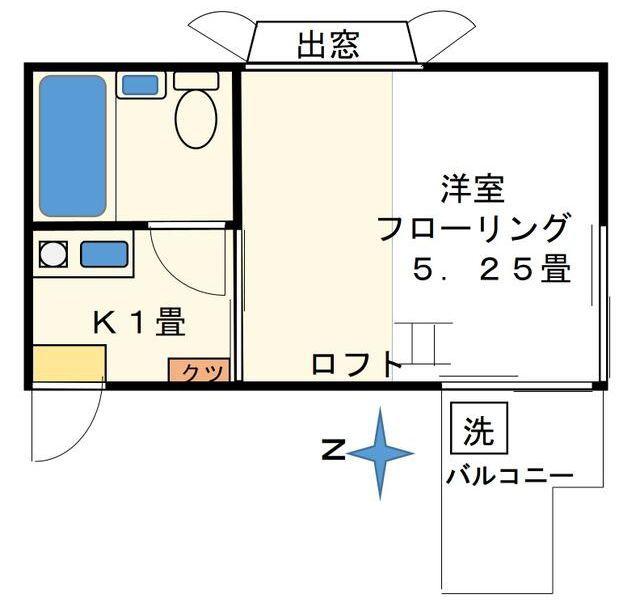 サントノーレ第15阿佐谷(1K/2階)の間取り写真
