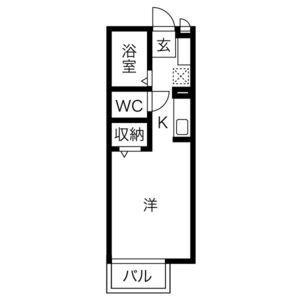 MKハイム(ワンルーム/2階)の間取り写真