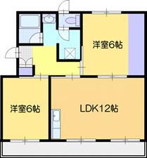 大麻東町団地4号棟(2LDK/2階)の間取り写真