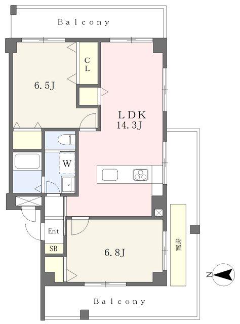 ステータスヒル甲府七番館(2LDK/1階)の間取り写真