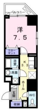 プリムローズ宝町(1K/8階)の間取り写真