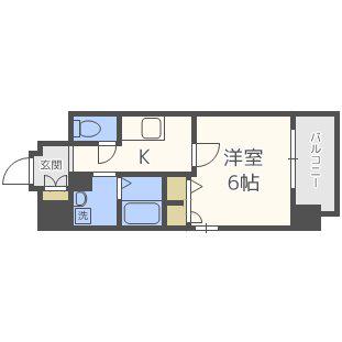 エスリード心斎橋イースト(1K/3階)の間取り写真