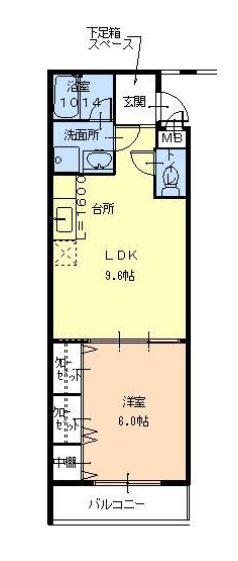 コリーヌ池上(1LDK/2階)の間取り写真