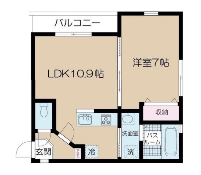 NSゲート勝どき(1LDK/2階)の間取り写真