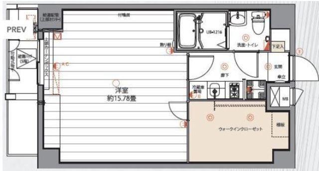 グランパークN.東京(1K/5階)の間取り写真